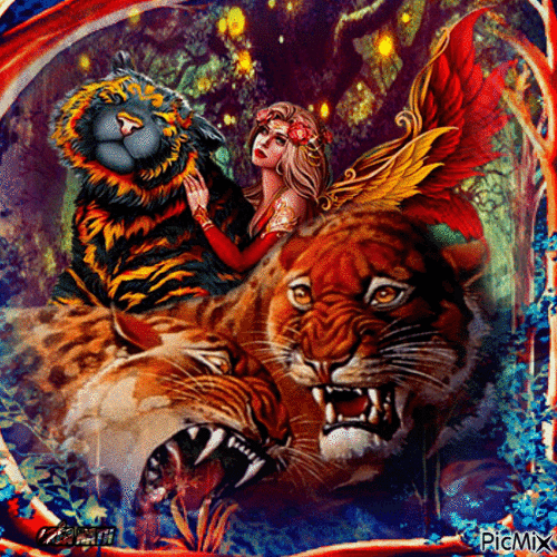 Fantasy tiger - 免费动画 GIF