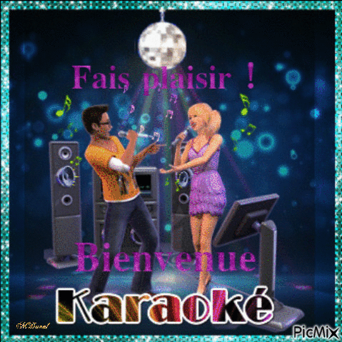 Fais plaisir bienvenue karaoké - Бесплатный анимированный гифка