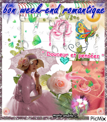 "Bon week-end romantique" . - Animovaný GIF zadarmo