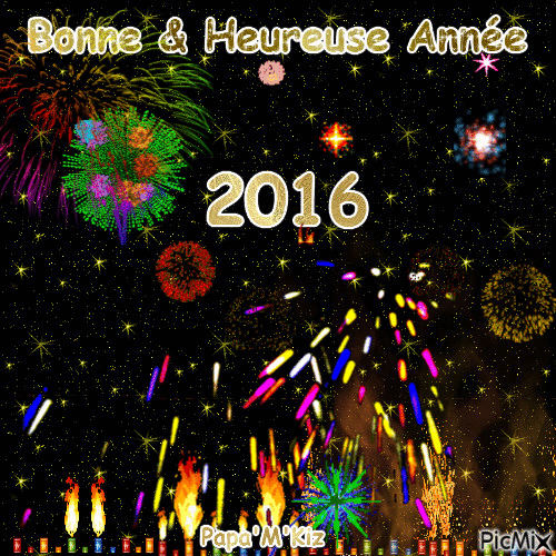 Bonne & heureuse Année 2016 - GIF animé gratuit
