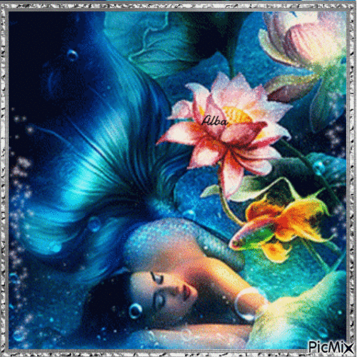 Sirena descansando - GIF animate gratis