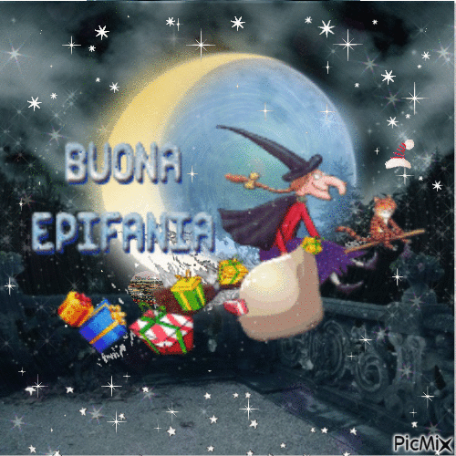 Buona Epifania al chiarore della Luna - GIF animado grátis