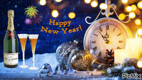 HAPPY NEW YEAR 2023! 🎇🎆🎊🎉🎈☃🍾🥂 - Zdarma animovaný GIF