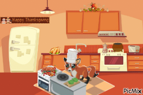 Thanksgiving Kitchen - GIF animado grátis