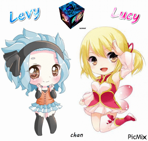 Fairy Tail Lucy e Levy - Безплатен анимиран GIF