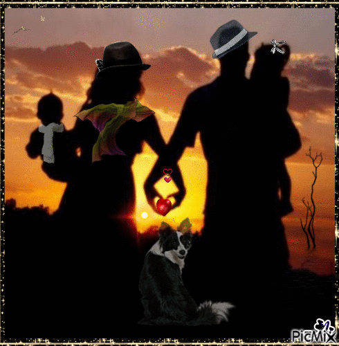 Concours "En famille sous le coucher de soleil" - Ingyenes animált GIF