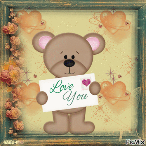 Valentines-love-bears-hearts - Бесплатный анимированный гифка