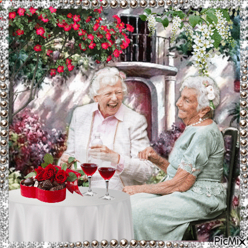Zwei glückliche Großmütter - Безплатен анимиран GIF