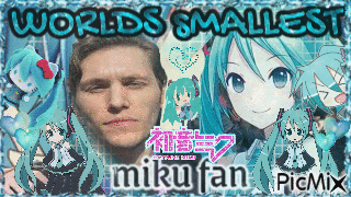 worlds smallest hatsune miku fan - Бесплатный анимированный гифка