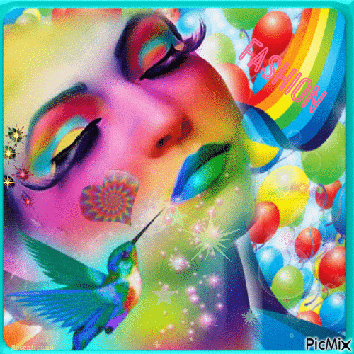 Rainbow Woman - GIF animé gratuit
