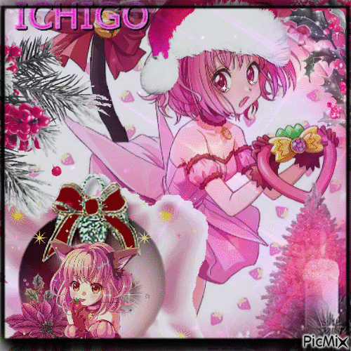 Mew Ichigo's - Navidad rosa - Animovaný GIF zadarmo