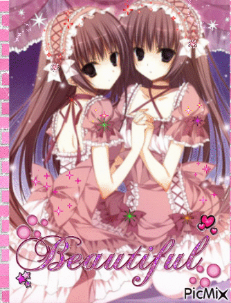 ♥Anime Twins♥ - Gratis animerad GIF