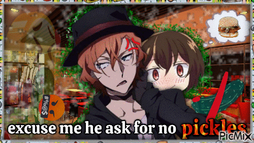 excuse me he ask for no pickles - Ingyenes animált GIF