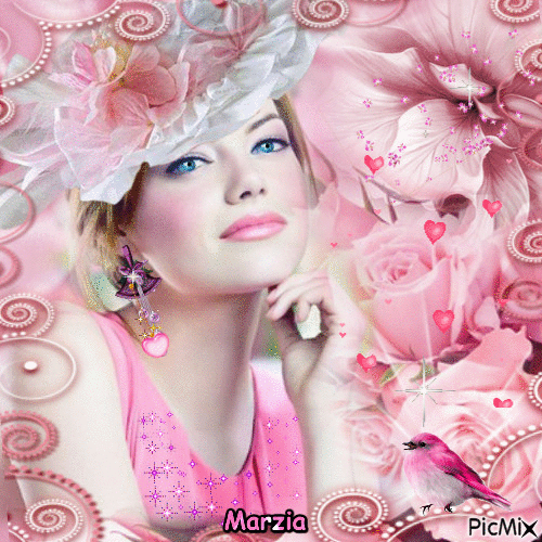 pink woman - Gratis animeret GIF