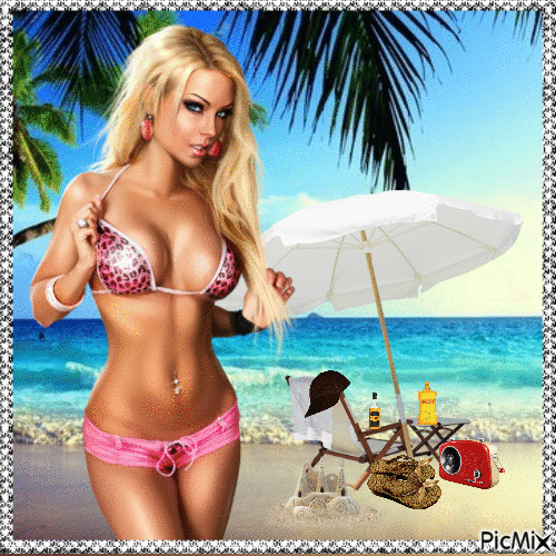 A nice day at the beach - GIF animate gratis
