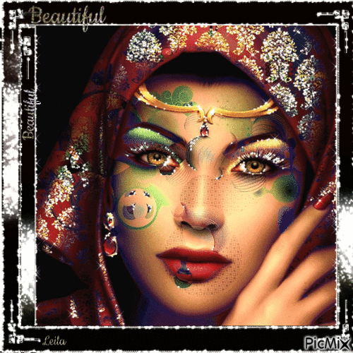 Beautiful Indian Lady - Бесплатный анимированный гифка