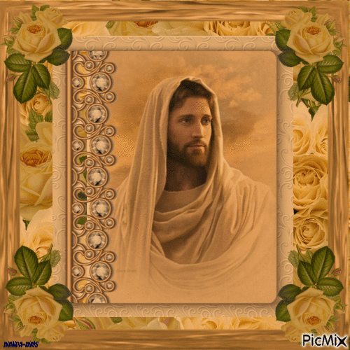 Religious -Jesus-roses - Бесплатни анимирани ГИФ