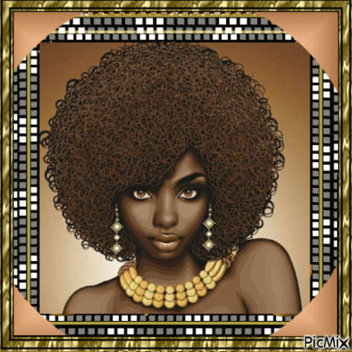 WOMAN WITH AN AFRO - Бесплатни анимирани ГИФ