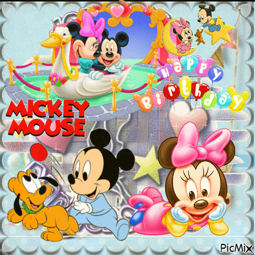 Joyeux anniversaire Mickey - Ingyenes animált GIF