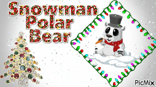Snowman Polar Bear - Free animated GIF