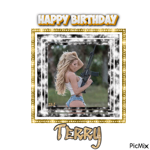 Happy Birthday Terry - Бесплатный анимированный гифка