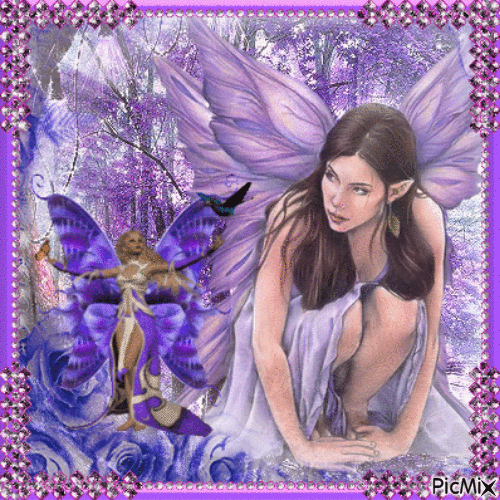 Fairy in purple tones - GIF animé gratuit