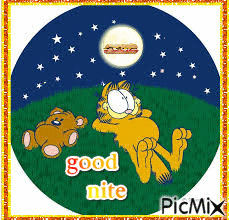 Good nite Garfield - Animovaný GIF zadarmo
