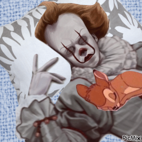 Bambi and Pennywise Sleeping - Бесплатный анимированный гифка