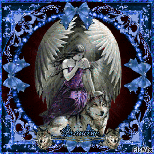 L'ange et son loup 💖💖💖 - Free animated GIF
