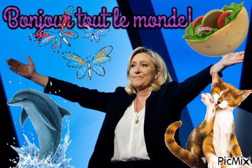 Bonjour Marine Le Pen - Bezmaksas animēts GIF