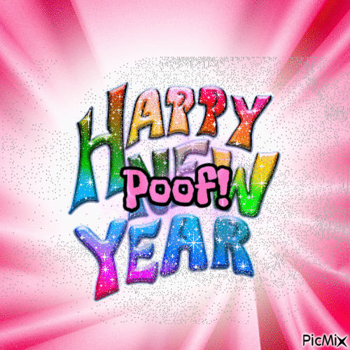 HAPPY NEW YEAR POOF (KAT) - Free animated GIF