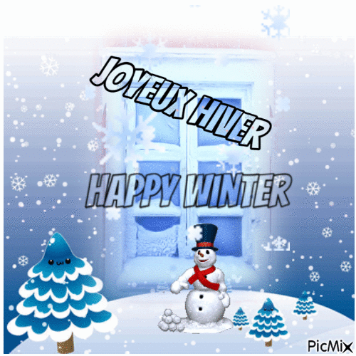 Joyeux Hiver/Happy Winter - Gratis animerad GIF