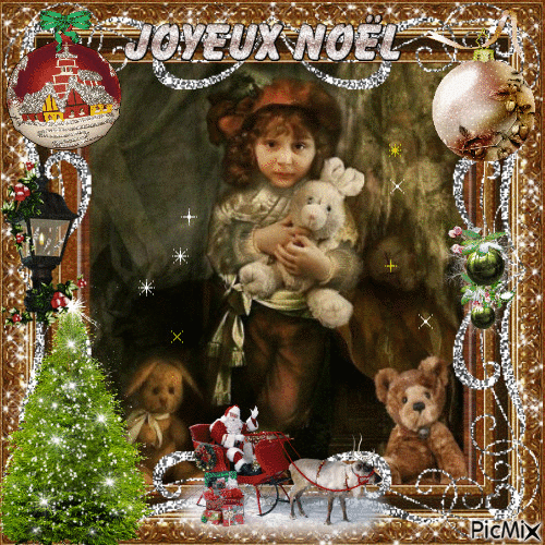 Joyeux Noël vintage - Безплатен анимиран GIF