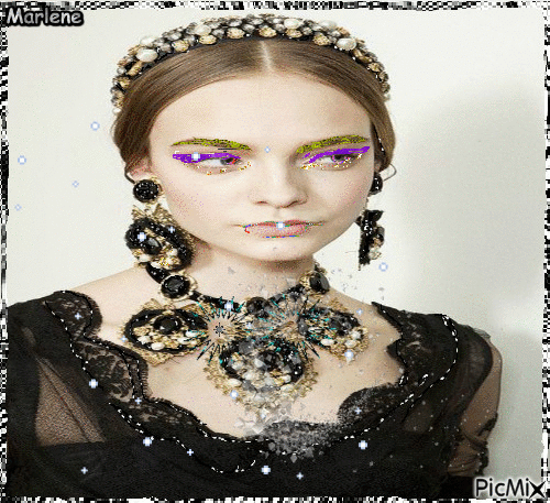 Portrait Woman Colors Deco Glitter Fashion Glamour - Gratis animerad GIF