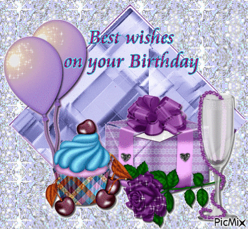 Best wishes on your Birthday - GIF animate gratis