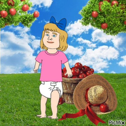 Baby and apples - бесплатно png