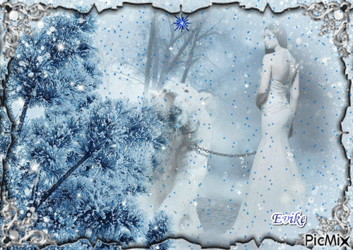 Lady in winter - Ingyenes animált GIF