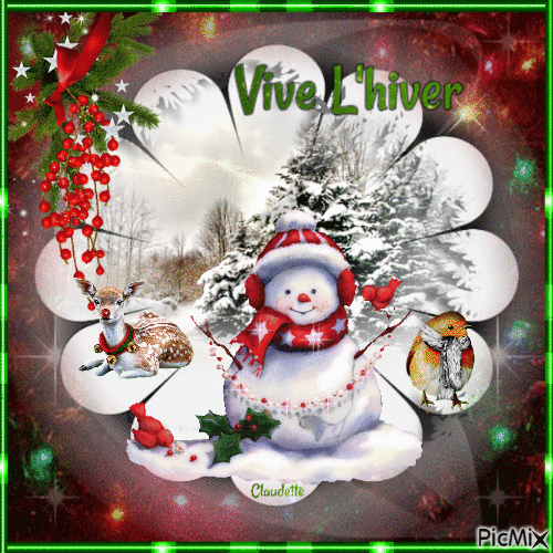 Vive l'hiver - Бесплатный анимированный гифка