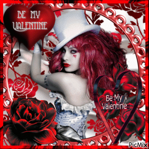 Valentine's Day - Red, black and white tones - Free animated GIF