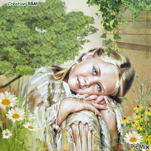 Portrait fillette par BBM - Animovaný GIF zadarmo