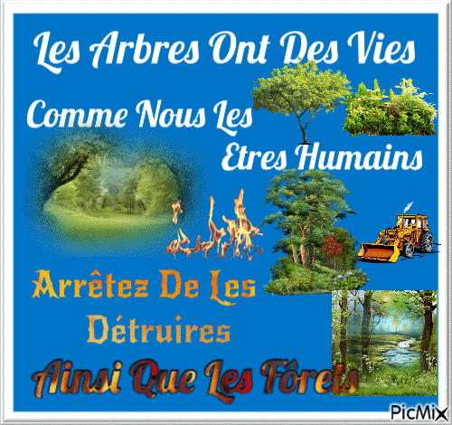 Mon panneau "Les arbres ont des vies" - Animovaný GIF zadarmo