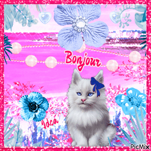 Bonjour les chatons - Free animated GIF
