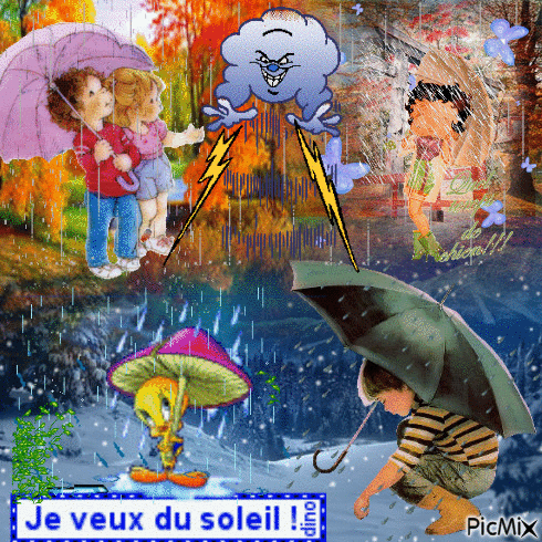 pluie et neige - Zdarma animovaný GIF