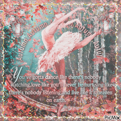 Autumn ballerina forest - GIF animé gratuit