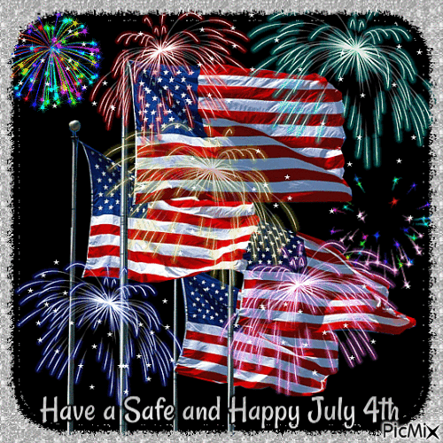 Safe and Happy July 4 - Free animated GIF