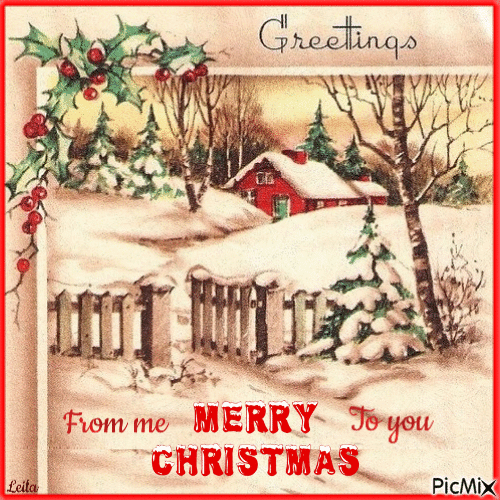 Greettings From me to you, Merry Christmas - Бесплатный анимированный гифка