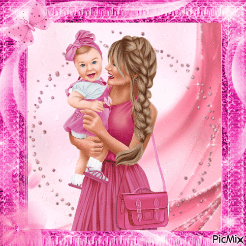 Mutter und ihr Kind - Darmowy animowany GIF
