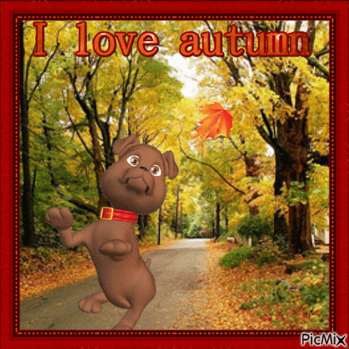 I love autumn - Gratis animerad GIF