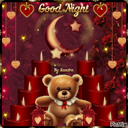 Cute Teddy/Good Night - GIF animado grátis