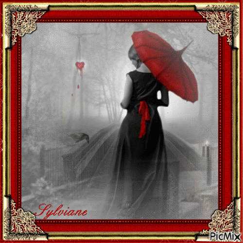 Sur le pont, mon rouge et noir. - Free animated GIF